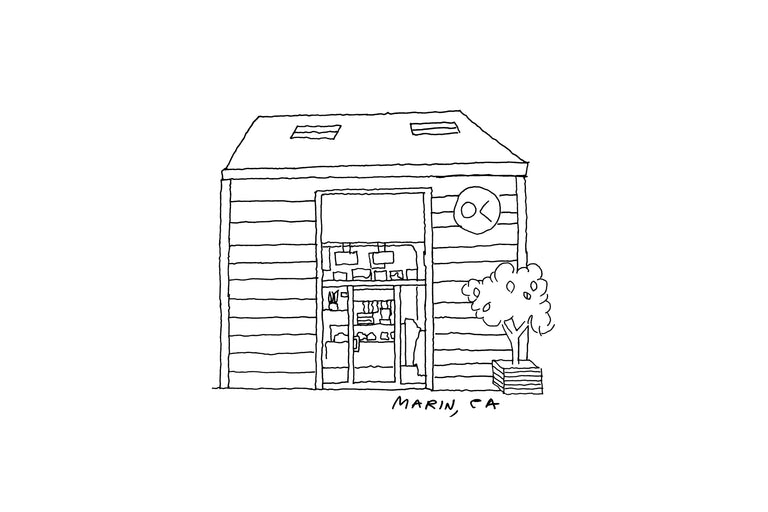 illustration of a store front with Outerknown branding.